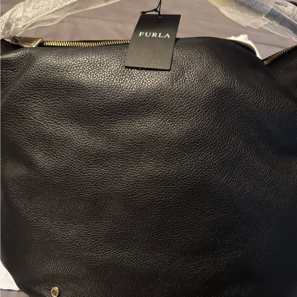 Furla Black Leather hobo Women's Bag